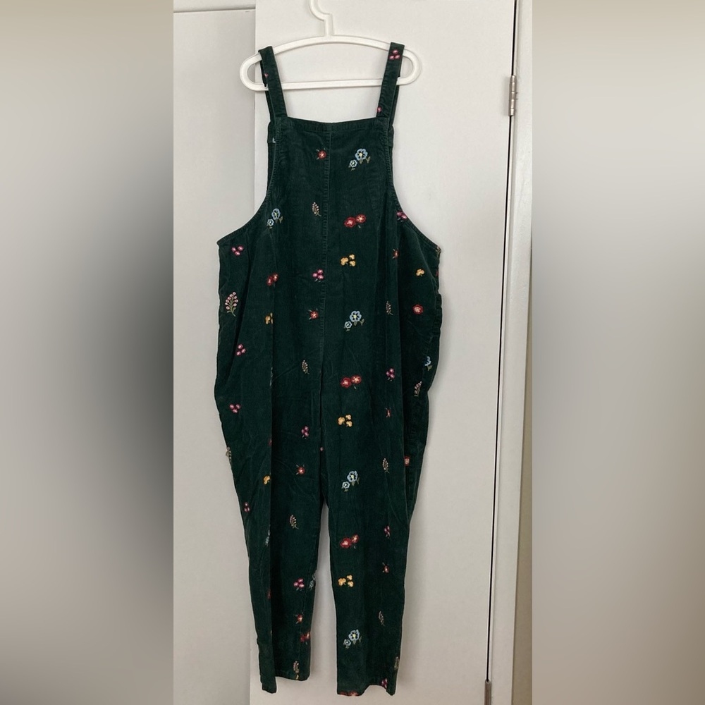 Lucy & Yak Embroidered Evergreen Floral Corduroy Overalls US 18 / UK 22 - Picture 3 of 8